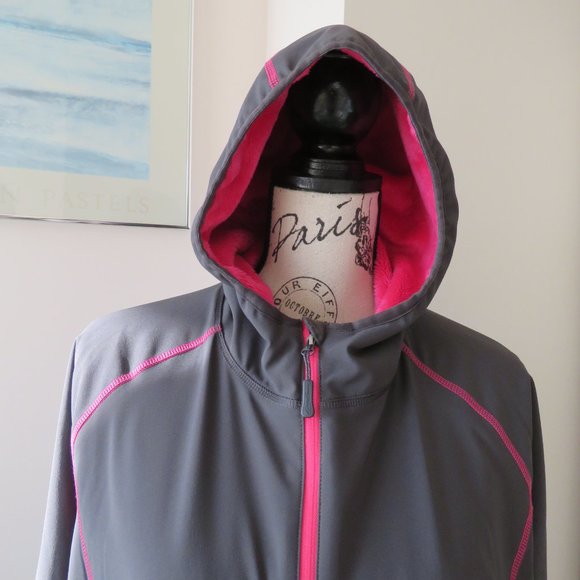 Eddie Bauer Grey & Hot Pink Soft Shell Nylon Jacket - Picture 3 of 9